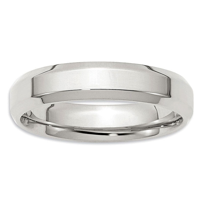 Image of ID 1 Men's 50mm Bevel Edge Comfort Fit Wedding Band in Sterling Silver