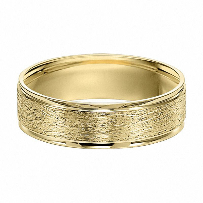 Image of ID 1 Men's 60mm Brushed Wedding Band in Solid 10K Yellow Gold