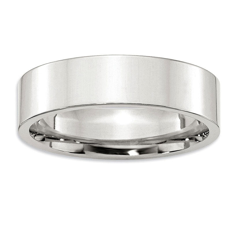 Image of ID 1 Men's 60mm Flat Comfort Fit Wedding Band in Sterling Silver
