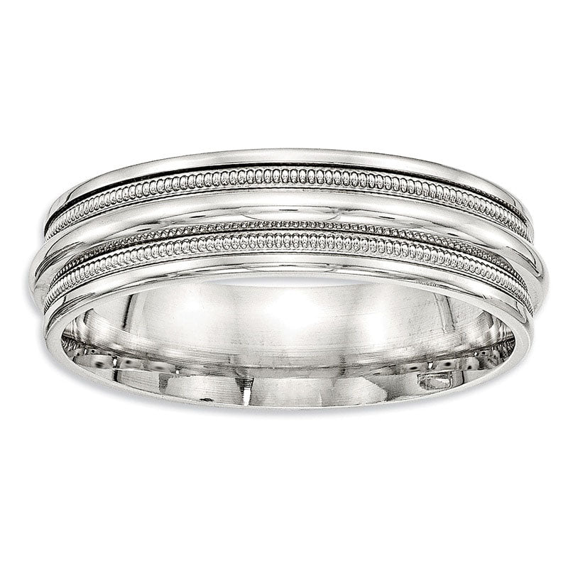 Image of ID 1 Men's 70mm Double Row Bead Wedding Band in Sterling Silver