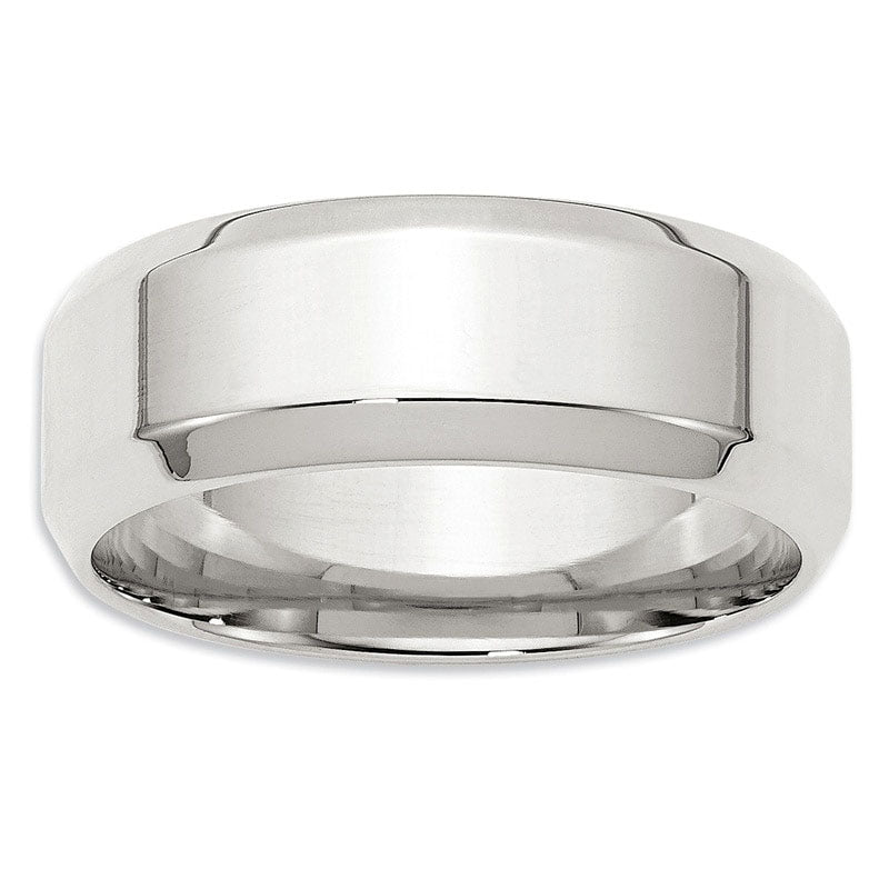 Image of ID 1 Men's 80mm Bevel Edge Comfort Fit Wedding Band in Sterling Silver