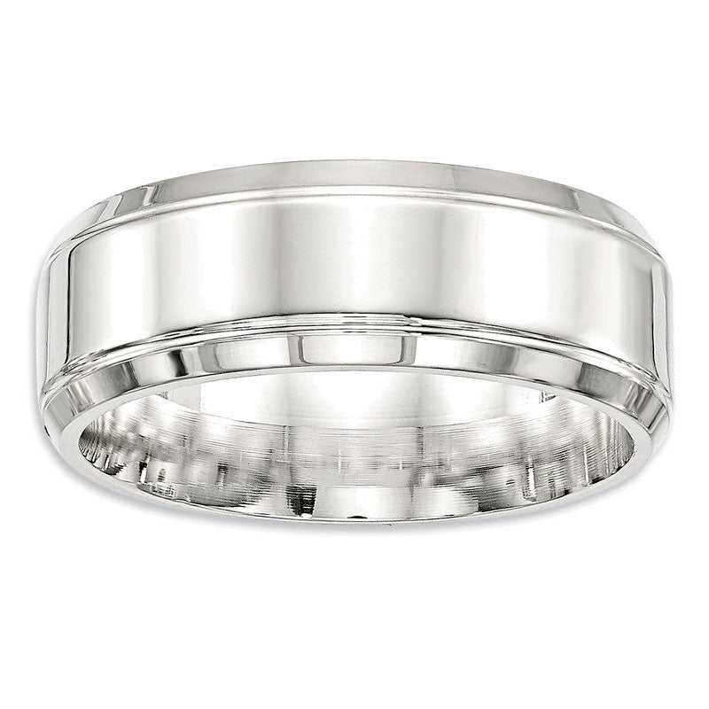 Image of ID 1 Men's 80mm Beveled Edge Wedding Band in Sterling Silver