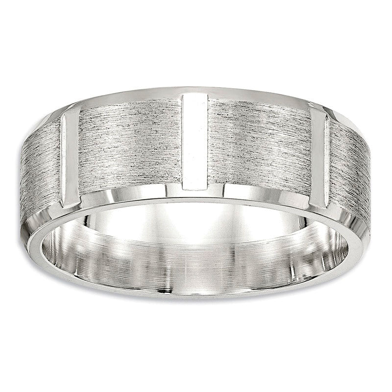 Image of ID 1 Men's 80mm Brushed Wedding Band in Sterling Silver