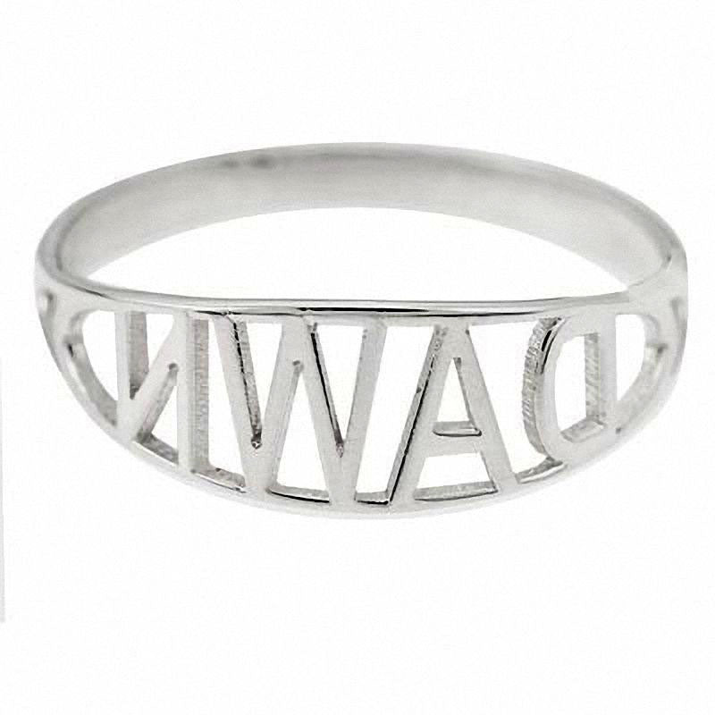 Image of ID 1 Nameplate Ring in Sterling Silver (10 Characters)