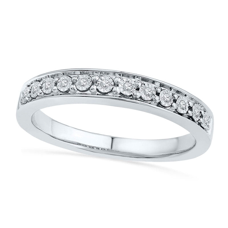 Image of ID 1 Natural Diamond Accent Anniversary Band in Sterling Silver