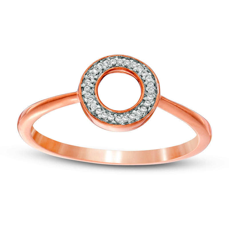 Image of ID 1 Natural Diamond Accent Circle Ring in Solid 10K Rose Gold