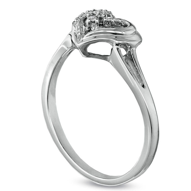 Image of ID 1 Natural Diamond Accent Heart-Shaped Promise Ring in Sterling Silver