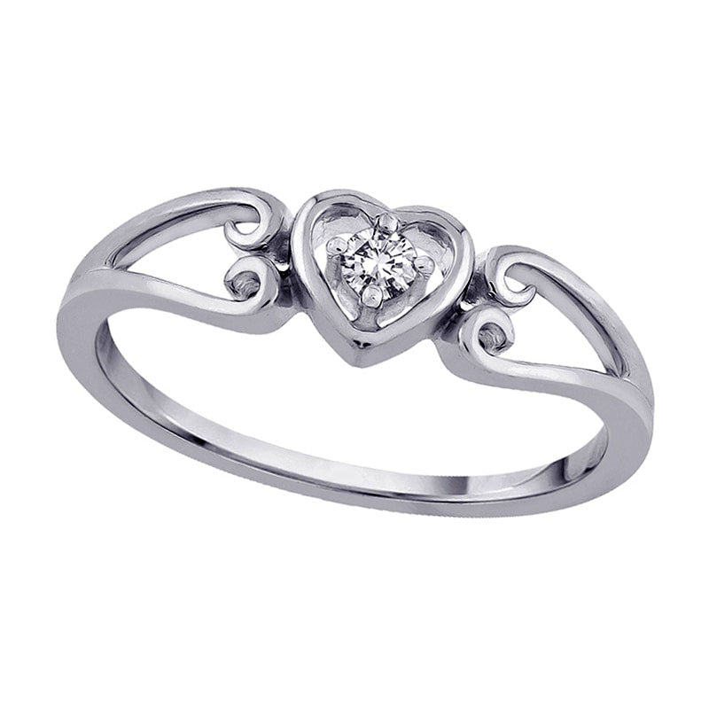 Image of ID 1 Natural Diamond Accent Hearts Promise Ring in Solid 10K White Gold