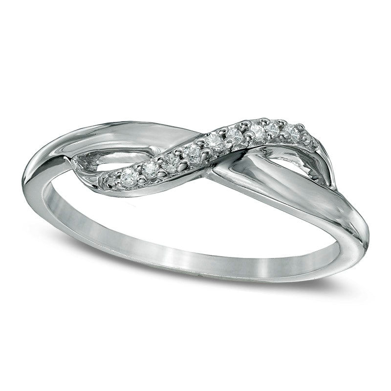 Image of ID 1 Natural Diamond Accent Infinity Midi Ring in Sterling Silver
