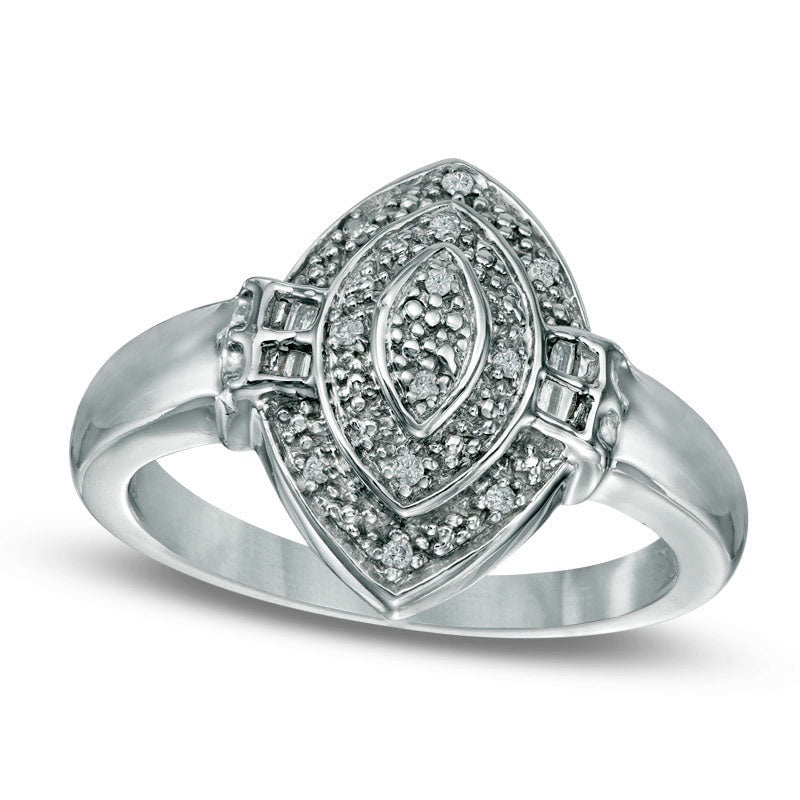 Image of ID 1 Natural Diamond Accent Layered Marquise Ring in Sterling Silver