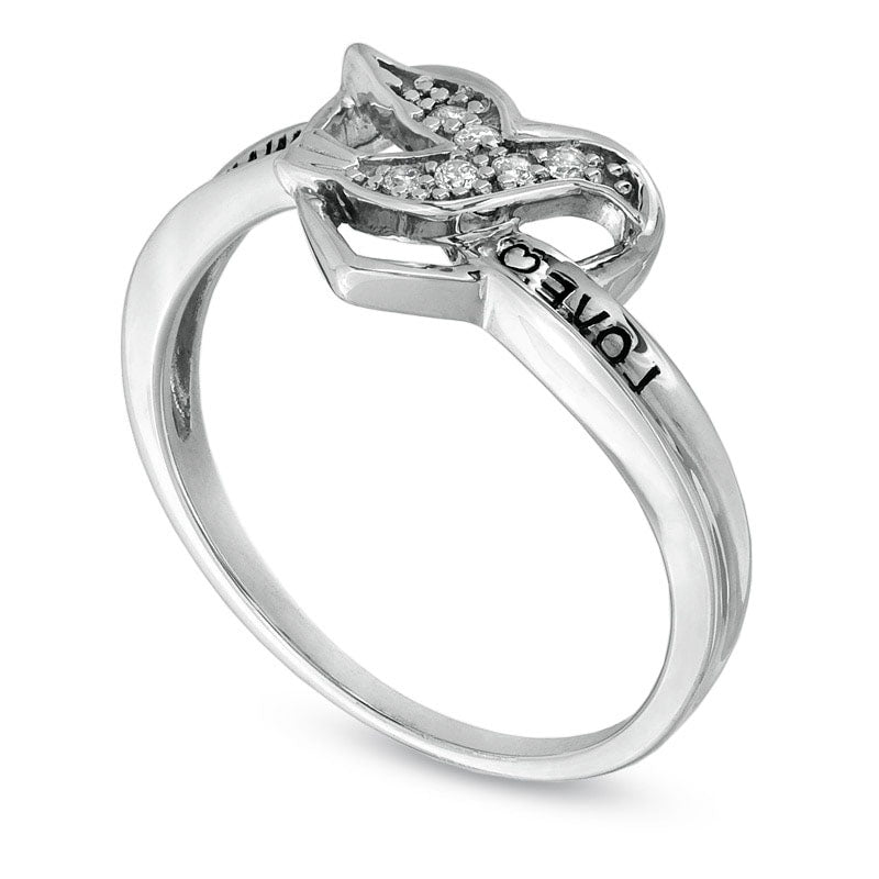 Image of ID 1 Natural Diamond Accent Love Waits Heart-Shaped Purity Ring in Sterling Silver