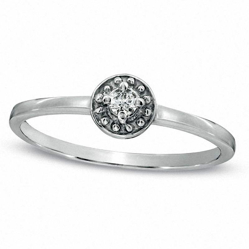 Image of ID 1 Natural Diamond Accent Promise Ring in Solid 10K White Gold