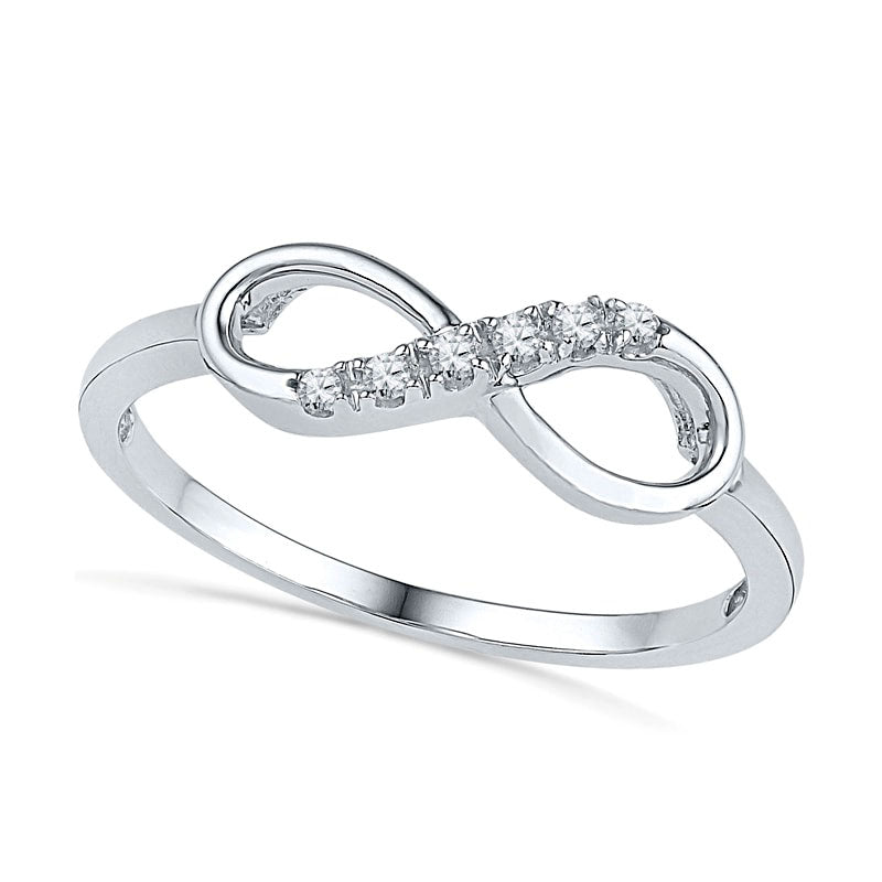 Image of ID 1 Natural Diamond Accent Sideways Infinity Ring in Solid 10K White Gold