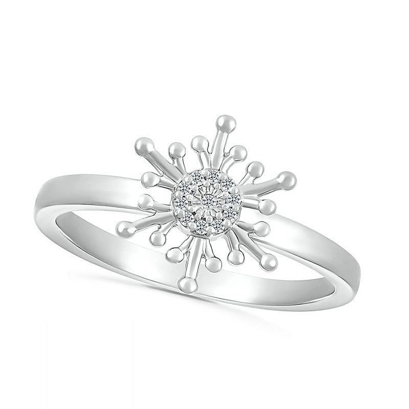 Image of ID 1 Natural Diamond Accent Snowflake Ring in Sterling Silver