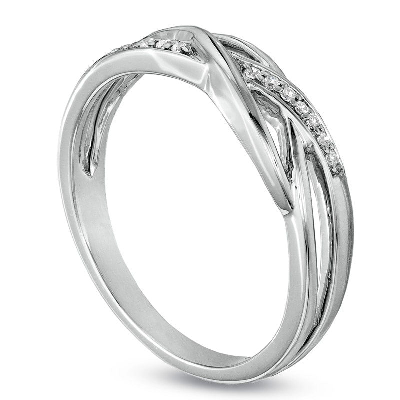 Image of ID 1 Natural Diamond Accent Split Shank Band in Sterling Silver