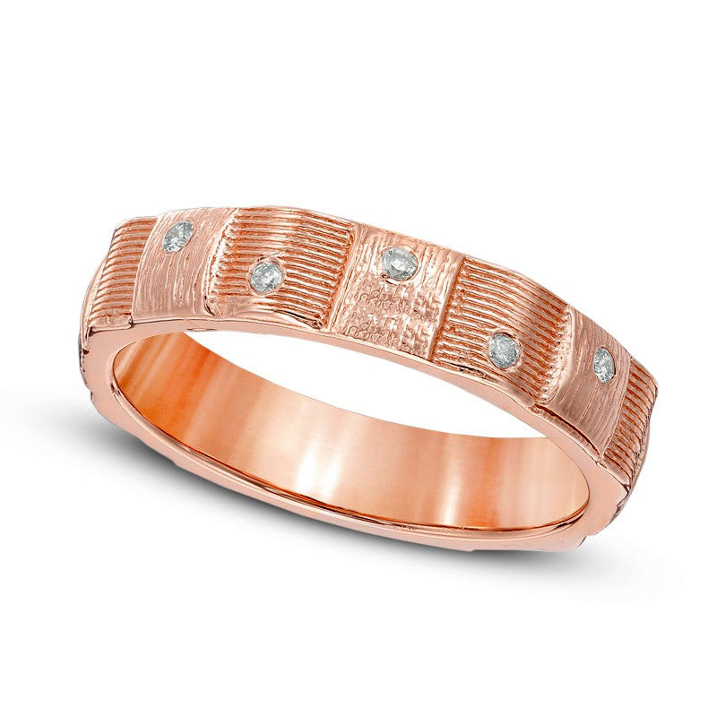 Image of ID 1 Natural Diamond Accent Weave Band in Solid 10K Rose Gold