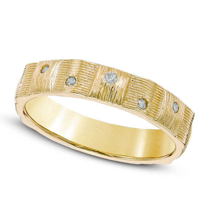 Image of ID 1 Natural Diamond Accent Weave Band in Solid 10K Yellow Gold
