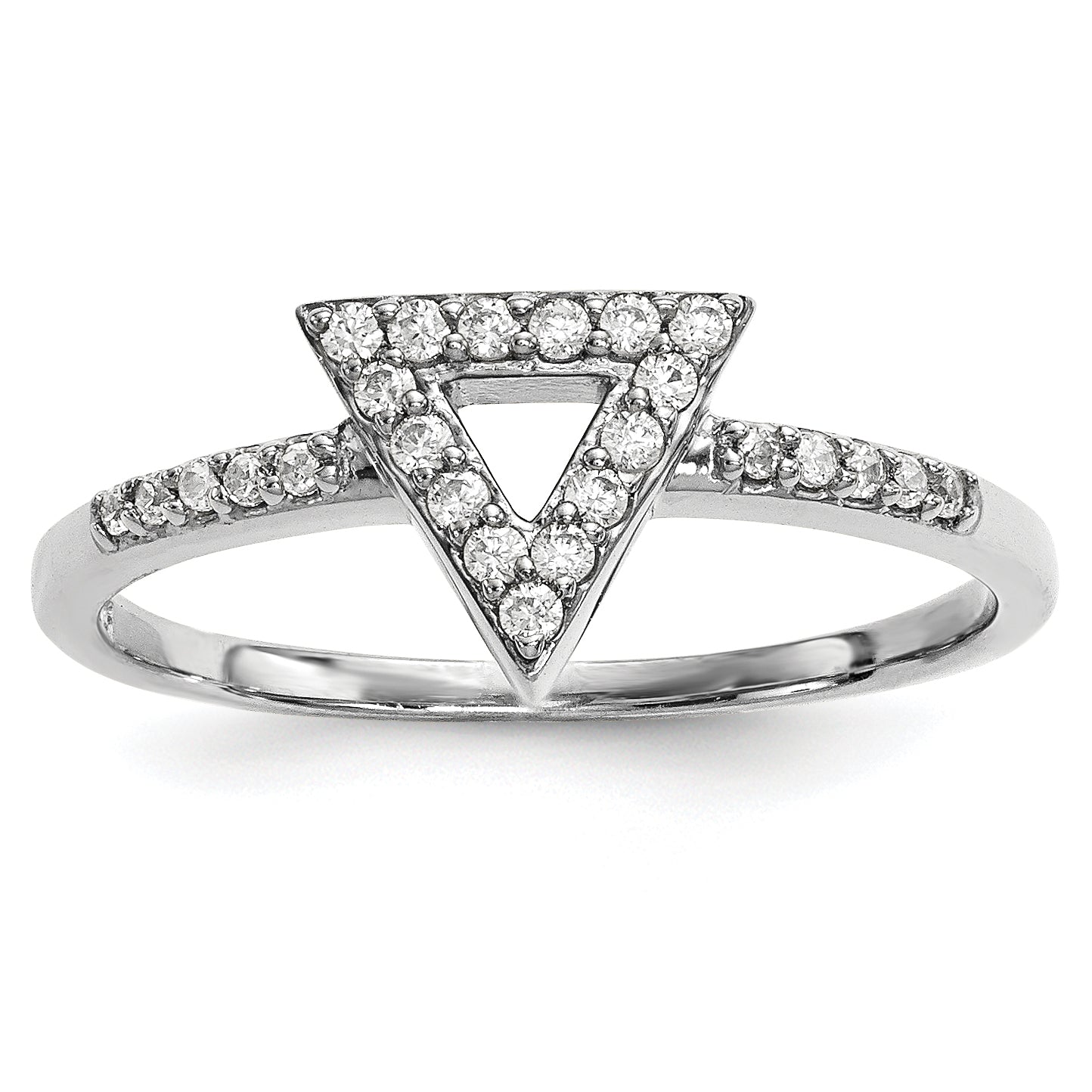 Image of ID 1 Natural Diamond Triangle Ring in 14K White Gold