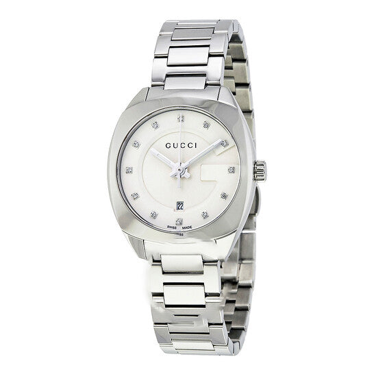 Image of ID 1 Original Gucci GG2570 White Dial Diamond Ladies Watch YA142504