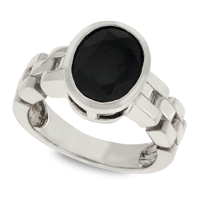 Image of ID 1 Oval Onyx Ring in Sterling Silver