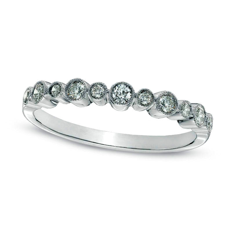 Image of ID 1 Previously Owned - 025 CT TW Natural Diamond Bezel-Set Anniversary Band in Solid 10K White Gold