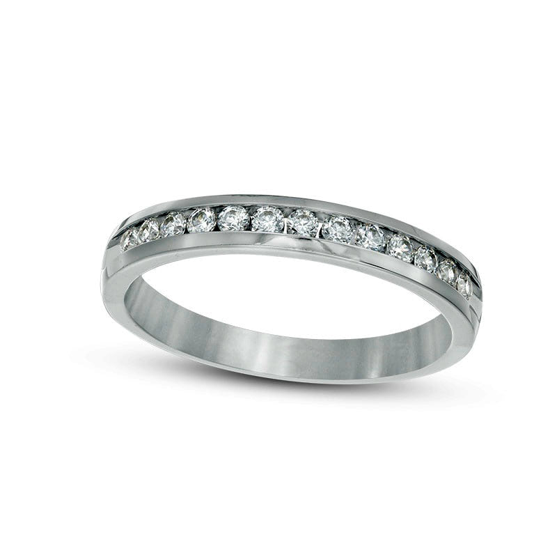 Image of ID 1 Previously Owned - 025 CT TW Natural Diamond Channel Band in Solid 14K White Gold