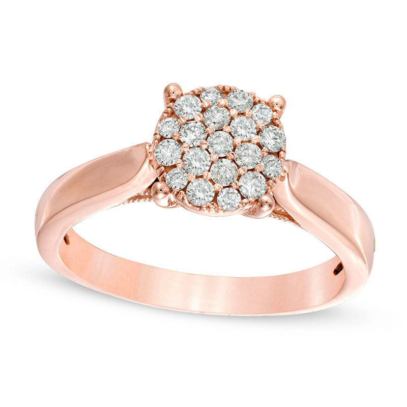 Image of ID 1 Previously Owned - 033 CT TW Composite Natural Diamond Ring in Solid 10K Rose Gold