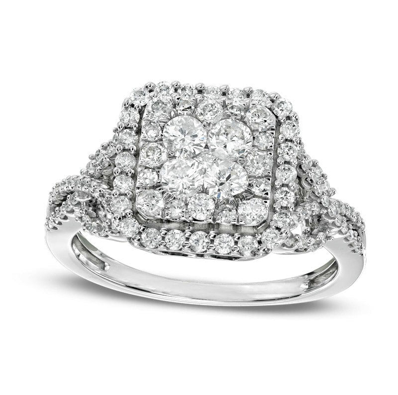 Image of ID 1 Previously Owned - 10 CT TW Composite Natural Diamond Frame Ring in Solid 10K White Gold