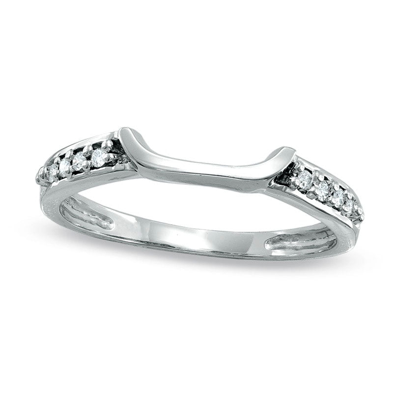 Image of ID 1 Previously Owned - Ladies' Natural Diamond Accent Wedding Band in Solid 14K White Gold