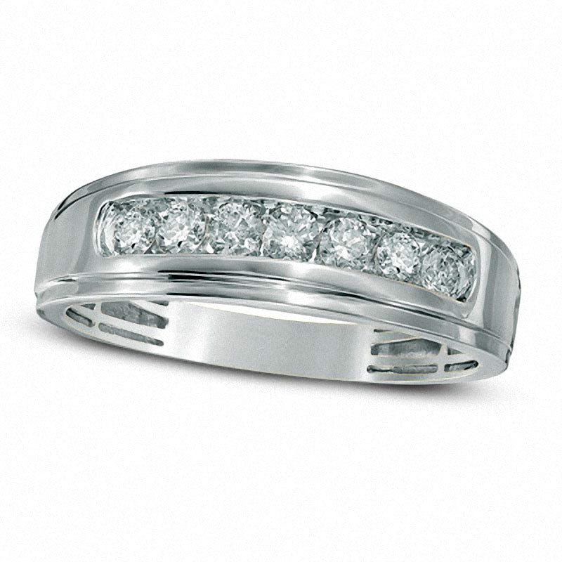 Image of ID 1 Previously Owned - Men's 050 CT TW Natural Diamond Comfort Fit Band in Solid 10K White Gold