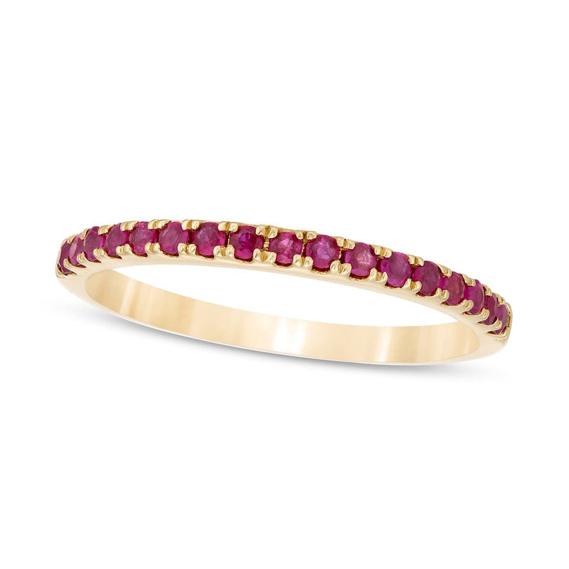 Image of ID 1 Ruby Petite Stackable Band in Solid 10K Yellow Gold
