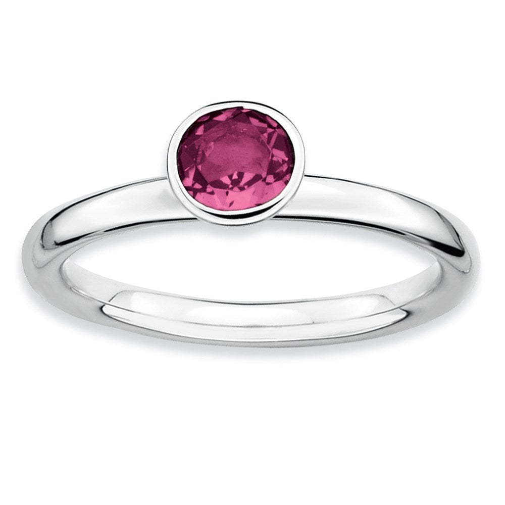 Image of ID 1 SS Stackable Expressions High 5mm Round Pink Tourmaline Ring