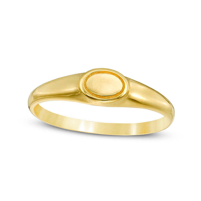 Image of ID 1 Sideways Oval Signet Ring in Solid 14K Gold