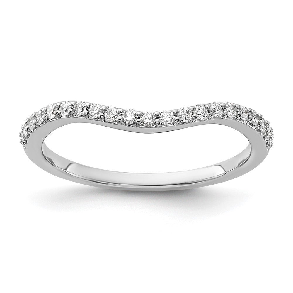 Image of ID 1 Solid 14k White Gold Curved Simulated CZ Ring