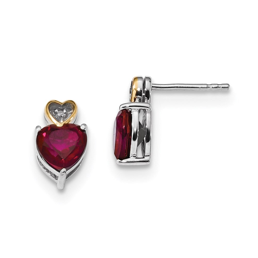 Image of ID 1 Sterling Silver & 14K Red Enhanced Topaz and Diamond Earrings