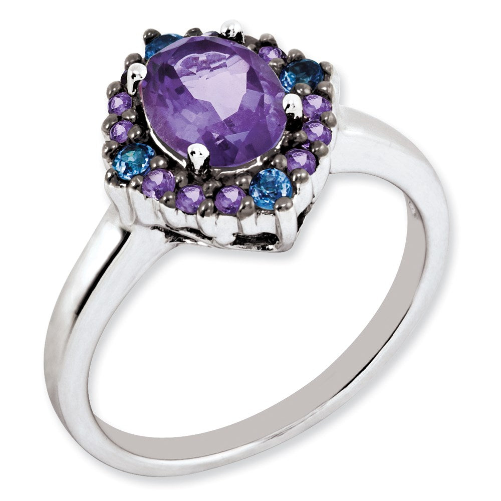 Image of ID 1 Sterling Silver Amethyst & Tanzanite Ring