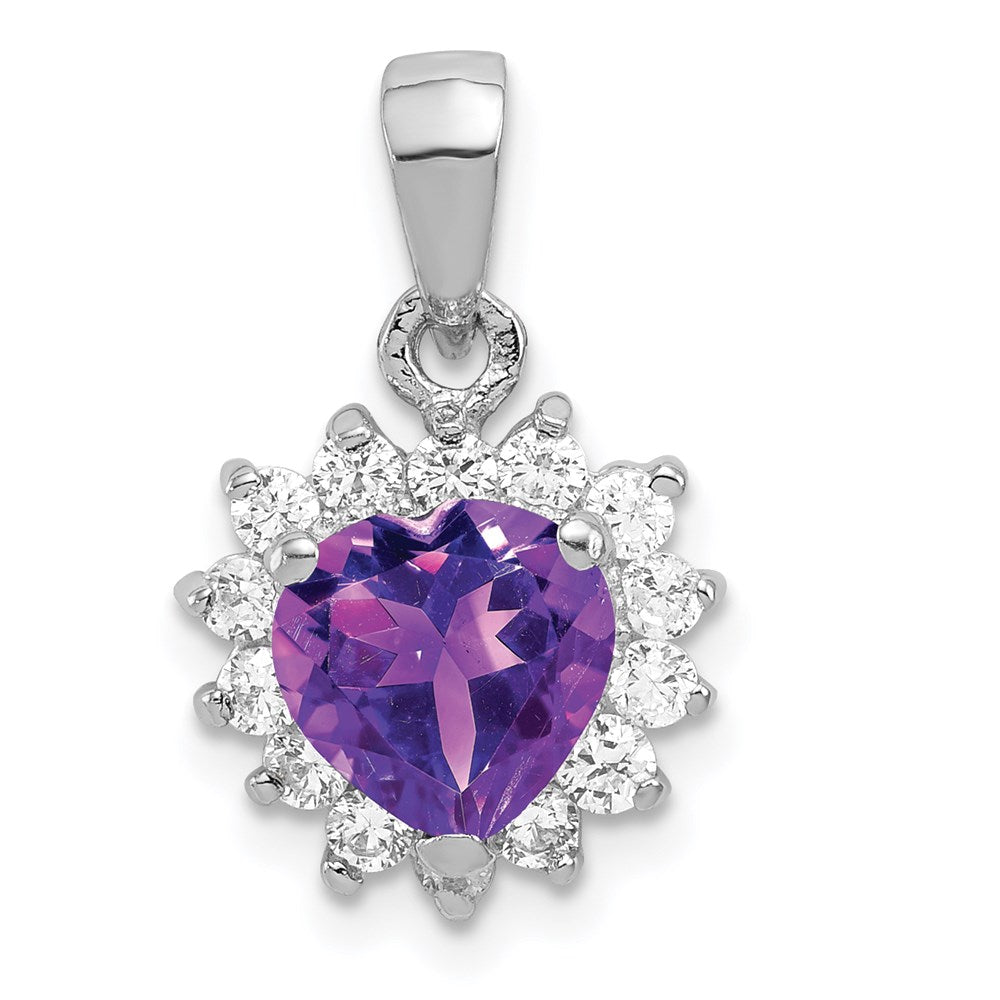 Image of ID 1 Sterling Silver Amethyst and CZ Pendant