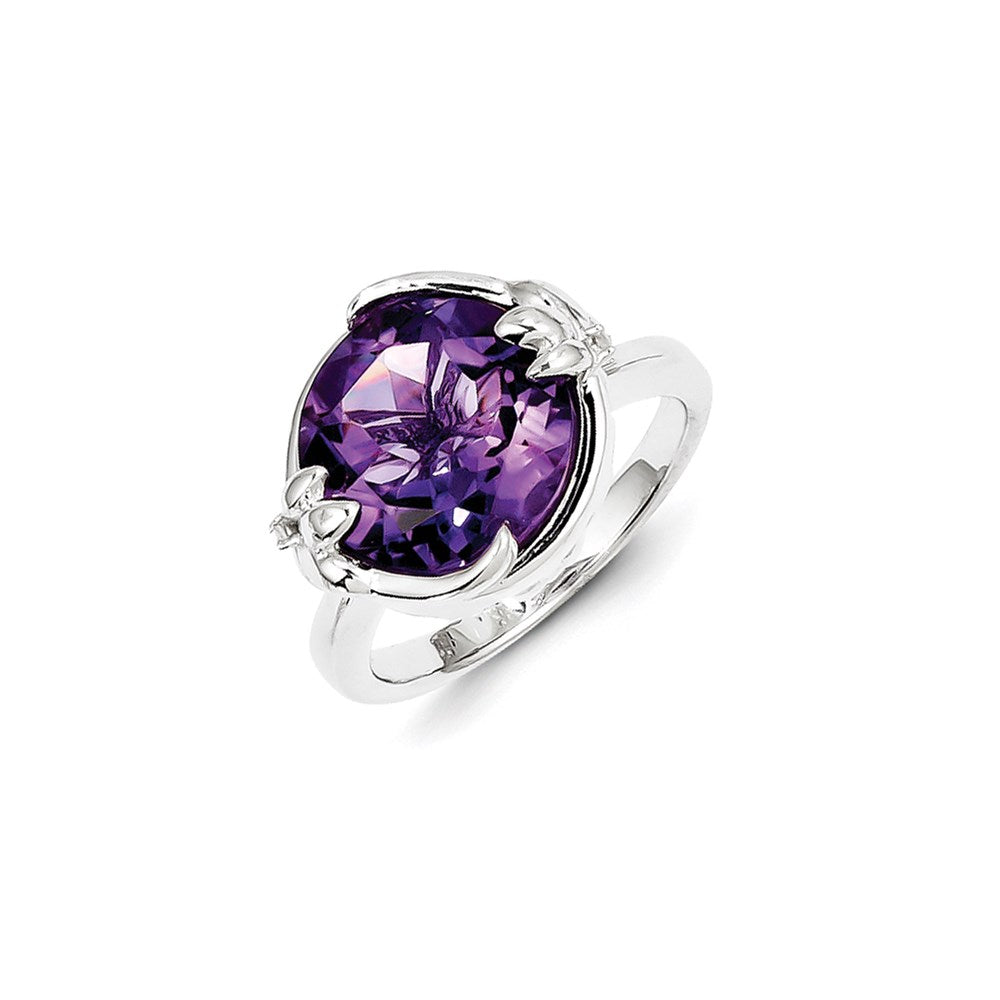 Image of ID 1 Sterling Silver Amethyst and Diamond Ring