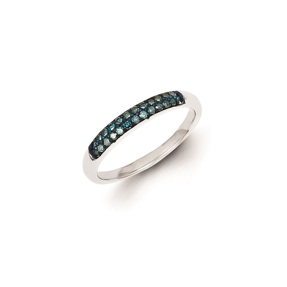 Image of ID 1 Sterling Silver Anniversary Blue Diamond Band