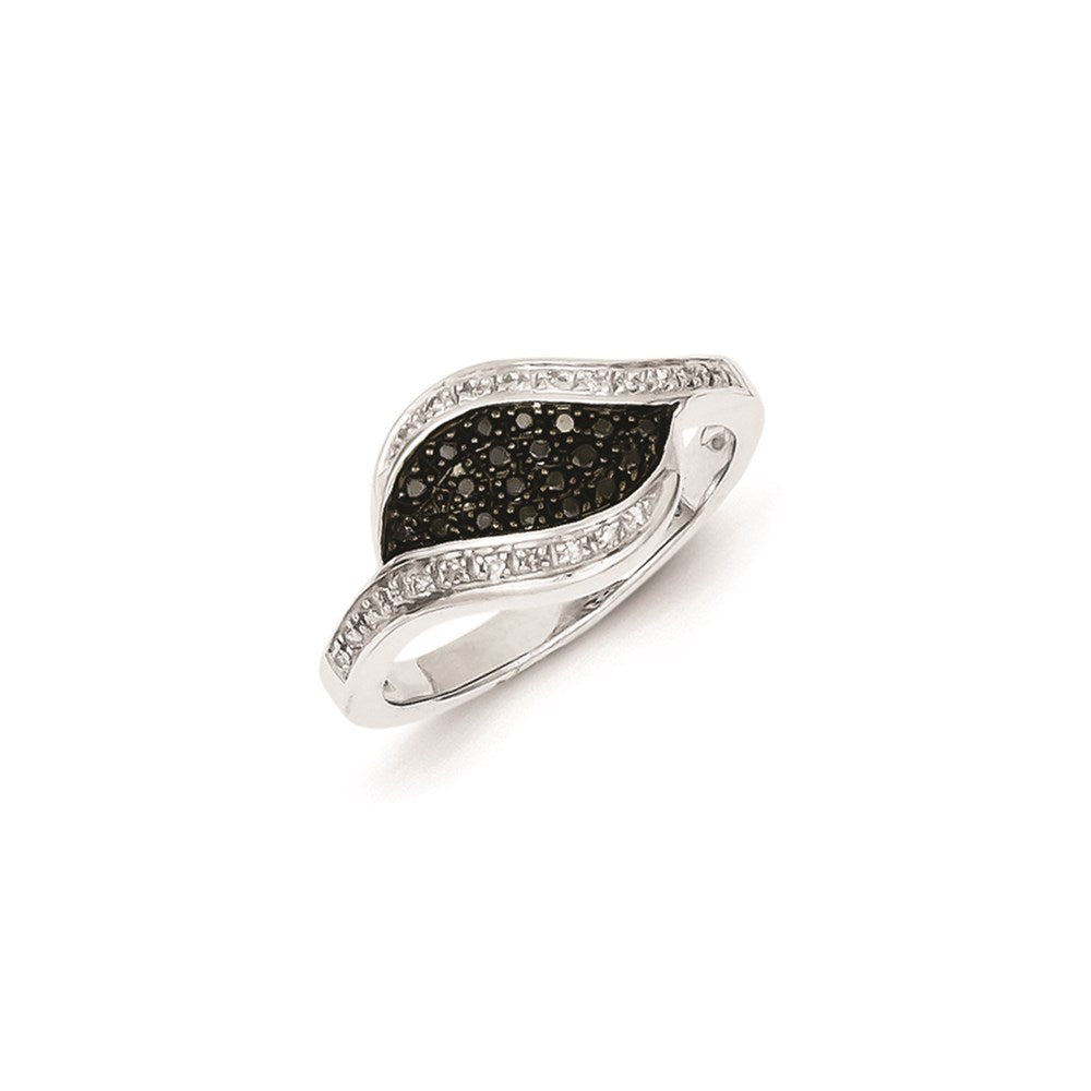 Image of ID 1 Sterling Silver Black Diamond Fancy Marquise Ring