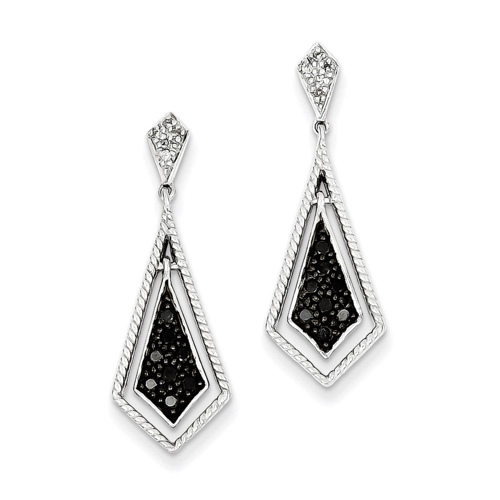 Image of ID 1 Sterling Silver Black Diamond Geometric Post Earrings