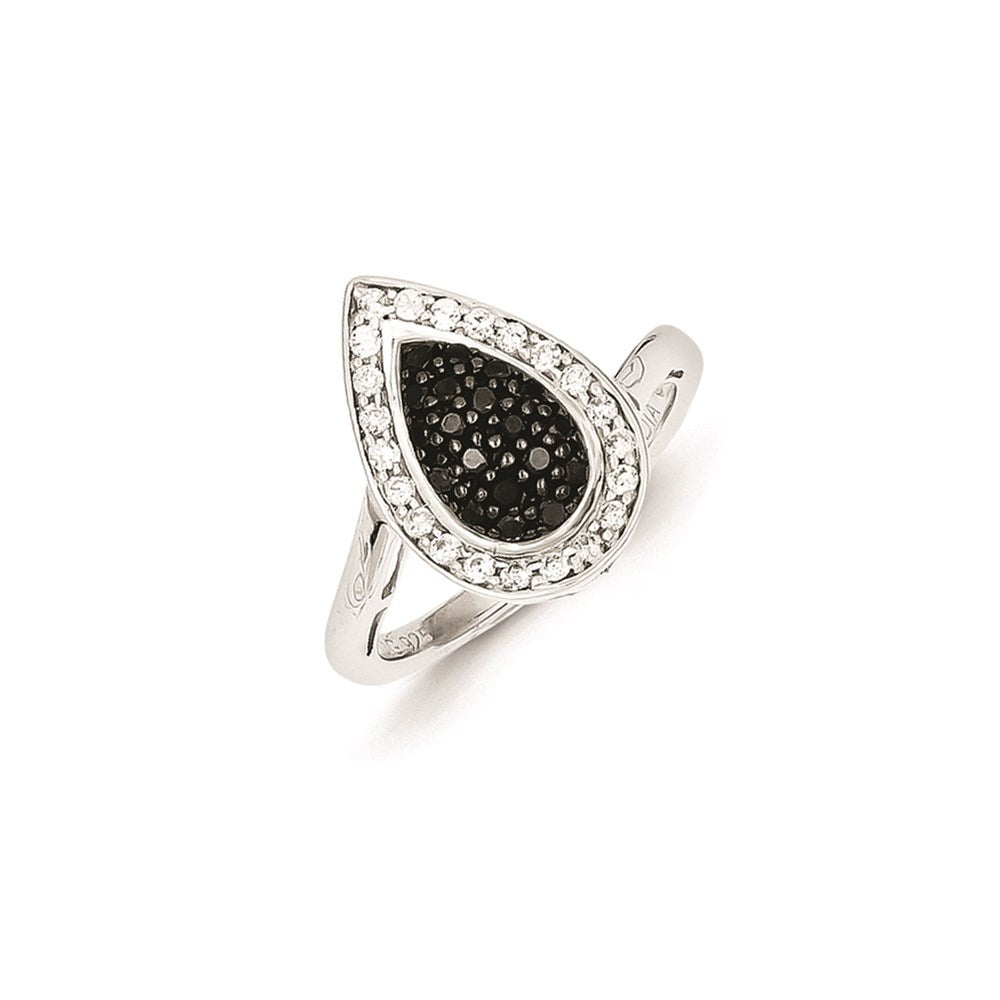 Image of ID 1 Sterling Silver Black Diamond Marquise Ring