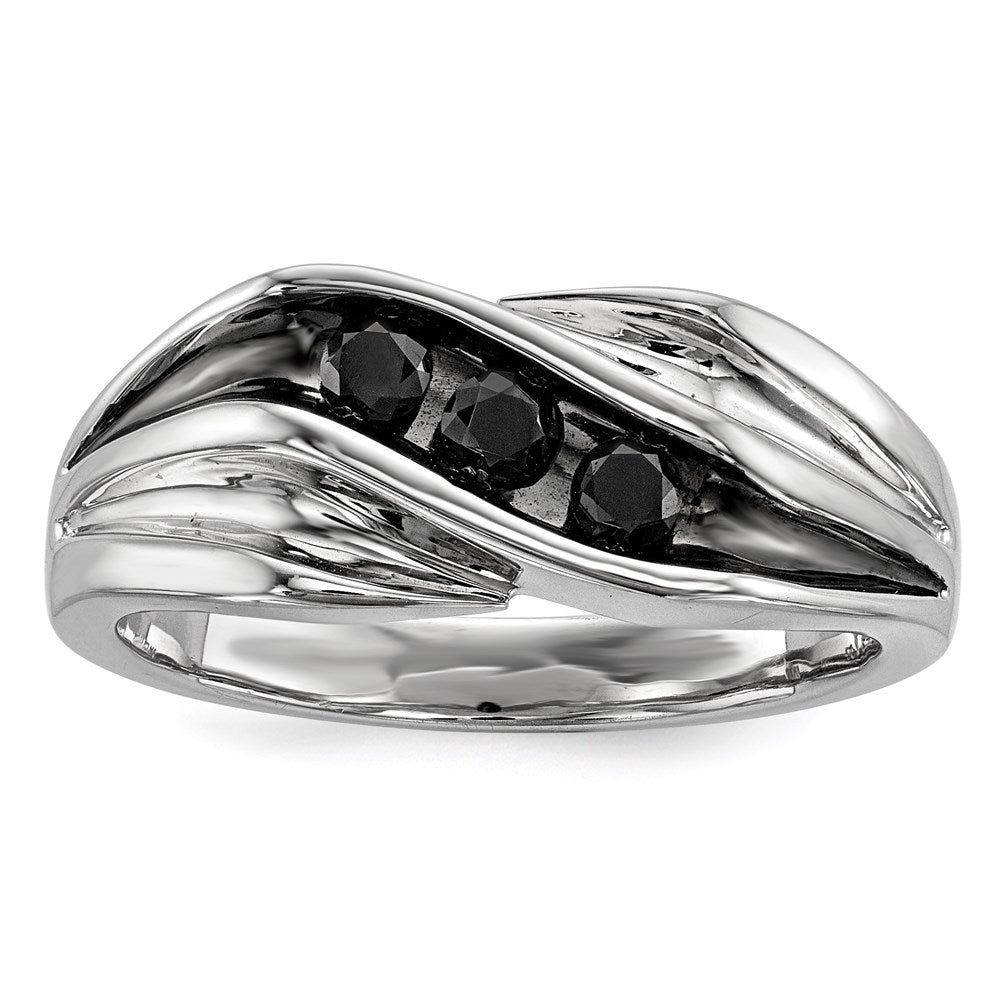 Image of ID 1 Sterling Silver Black Diamond Men's Ring