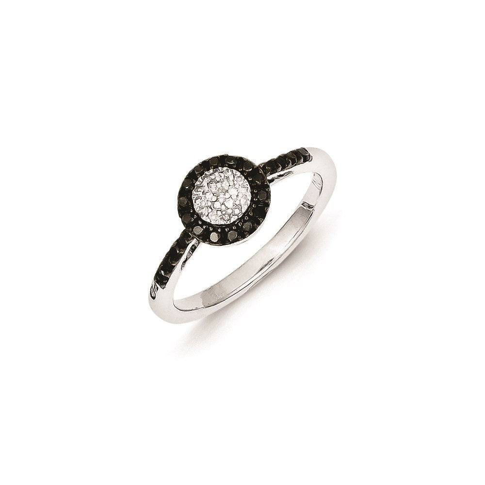 Image of ID 1 Sterling Silver Black Diamond Small Circle Ring