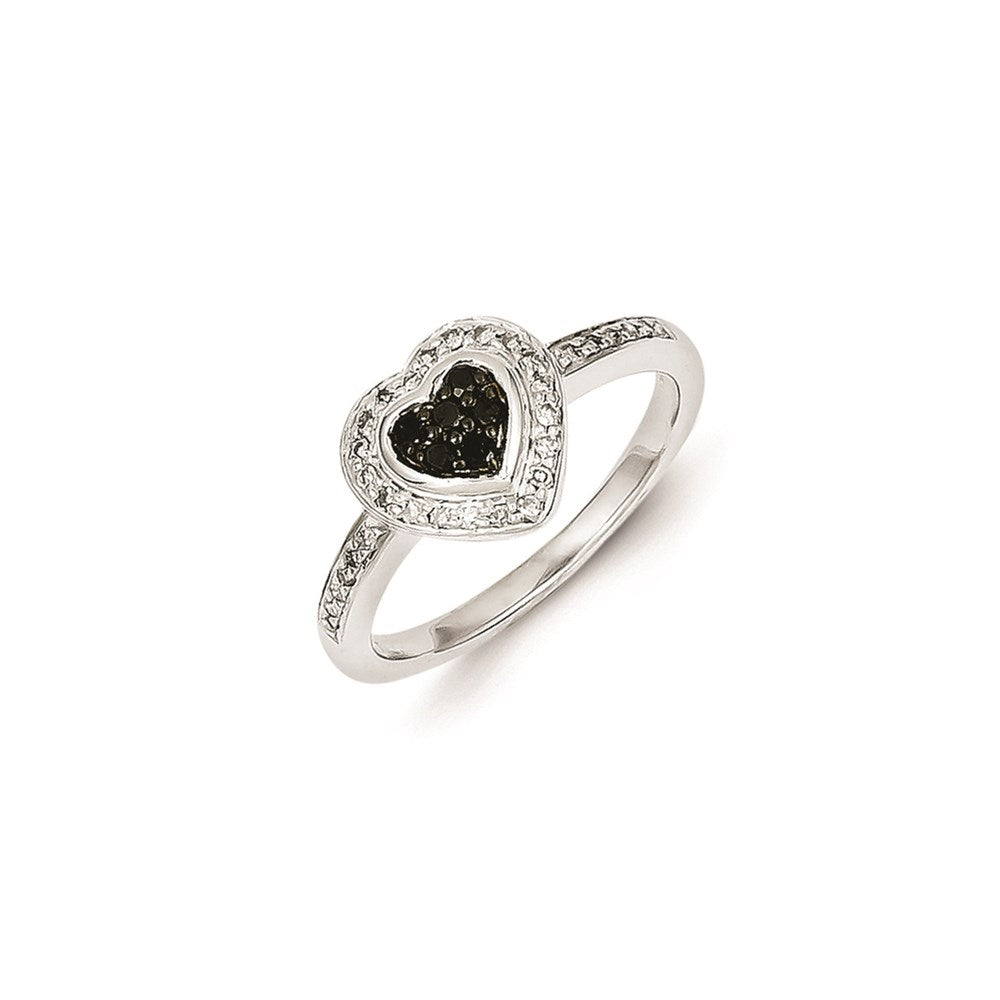 Image of ID 1 Sterling Silver Black Diamond Small Heart Ring