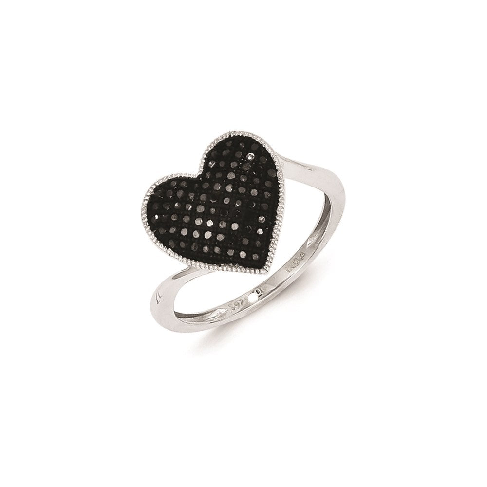 Image of ID 1 Sterling Silver Black Heart Ring