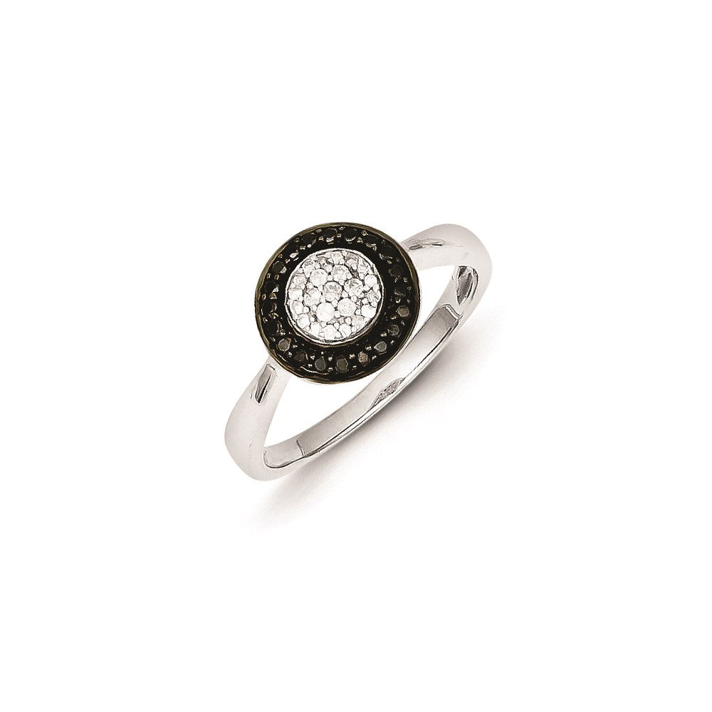 Image of ID 1 Sterling Silver Black & White Diamond Round Ring