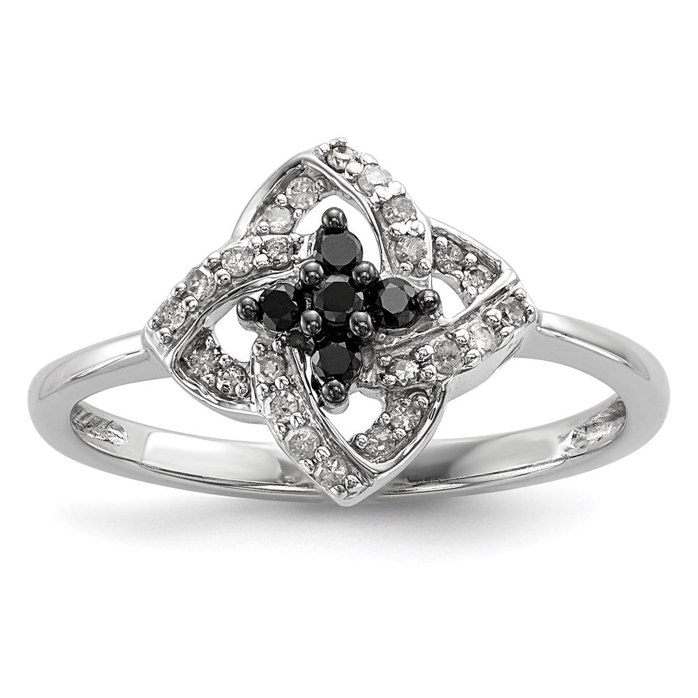 Image of ID 1 Sterling Silver Black and White Diamond Pinwheel Ring