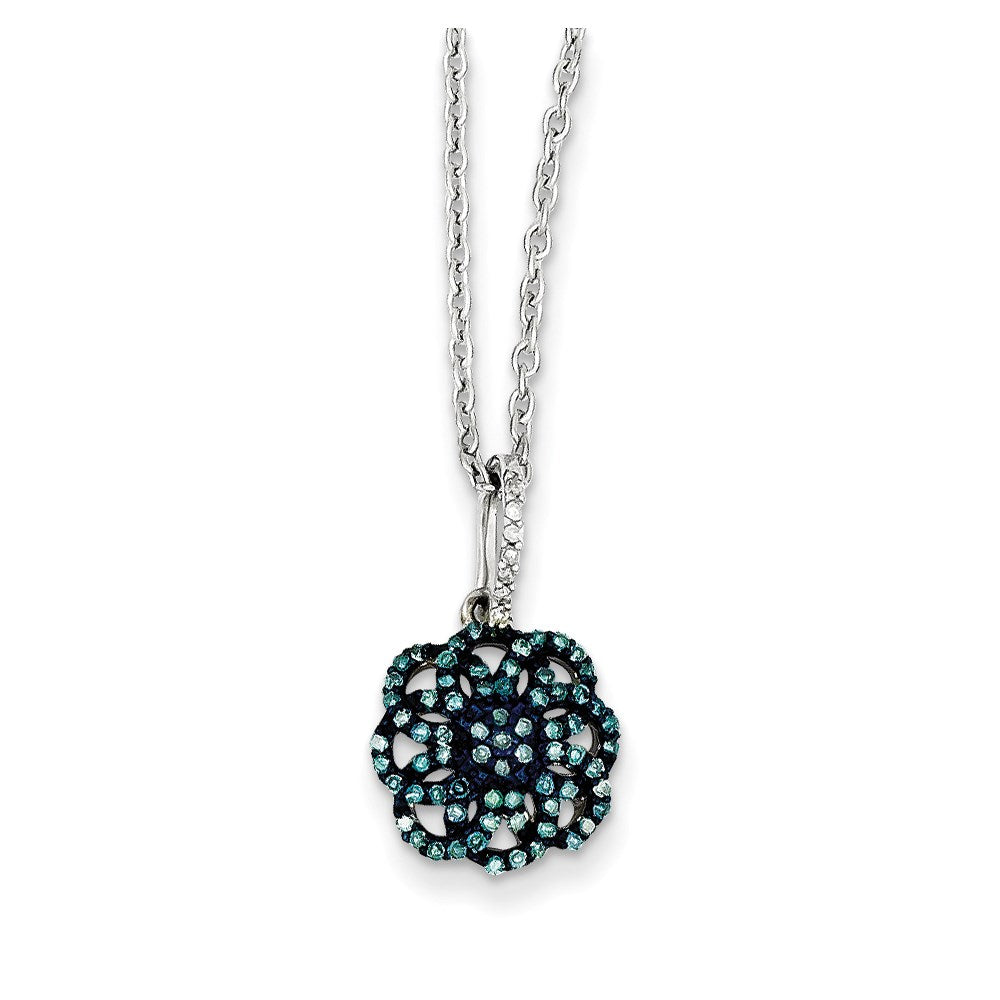 Image of ID 1 Sterling Silver Blue Diamond Pendant