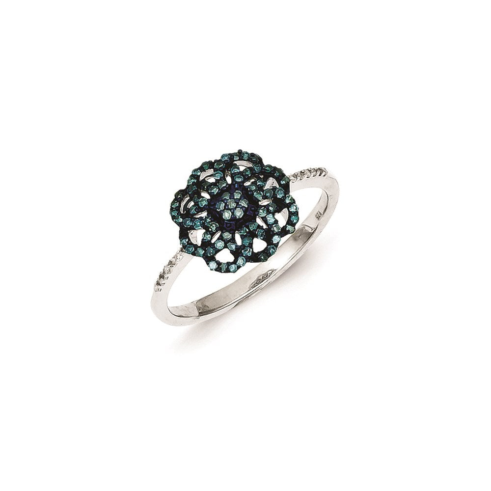 Image of ID 1 Sterling Silver Blue Diamond Ring